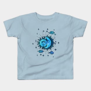 Vintage night Sun and Moon Kids T-Shirt